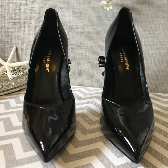 ‼️SOLD ‼️SAINT LAURENT Bow-embellished leather - Picture 7 of 8